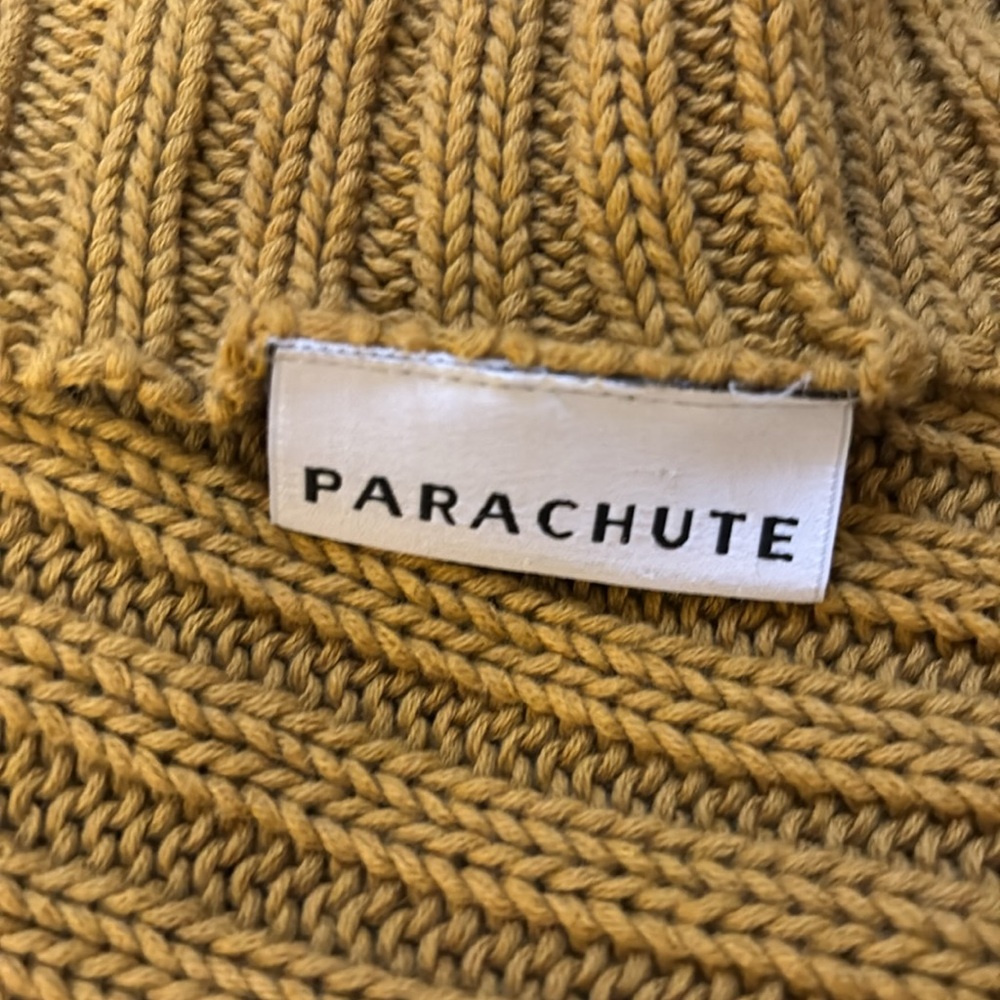Parachute Ribbed Knit Throw Blanket in Mustard